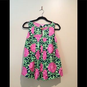 Lilly Pulitzer Silk Sleeveless Pleated Blouse